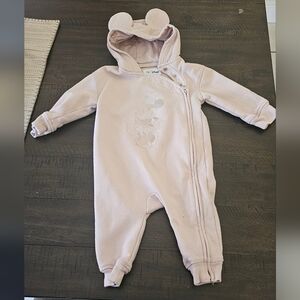 Pink Hooded Baby Onesie